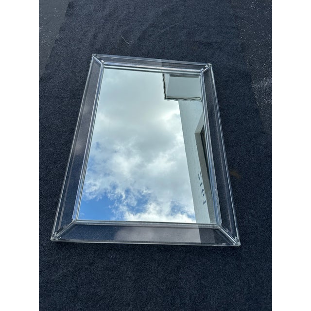 Contemporary 1970s Lucite Mirror For Sale - Image 3 of 5