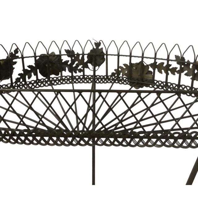 Vintage Italian Tole Metal Two-Tier Demilune Plant Stand For Sale In Boston - Image 6 of 7