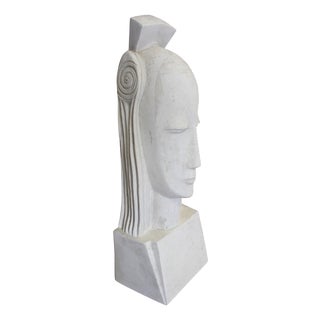 Art Deco Sculpture of a Woman's Head, 1930s, Plaster For Sale