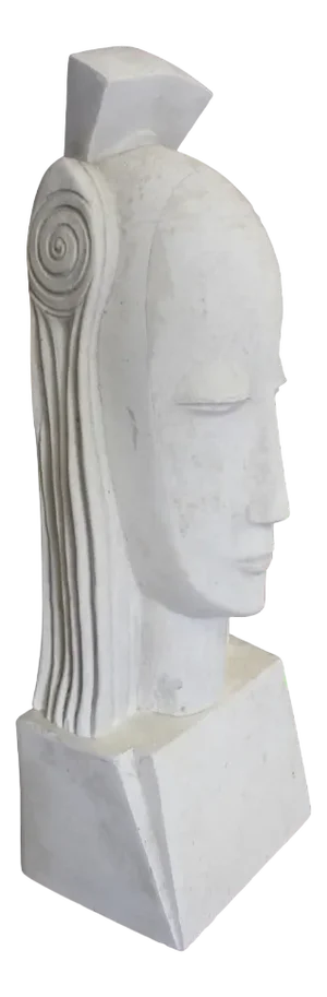 Art Deco Sculpture of a Woman's Head, 1930s, Plaster