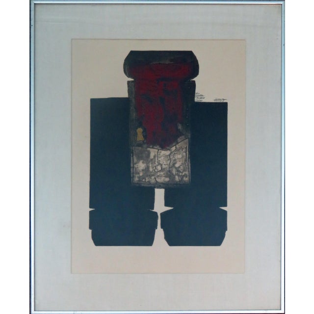 Dzevad Hozo Limited Edition Signed Aquatint Etching Gold Leaf "Double Shadow" For Sale - Image 9 of 9