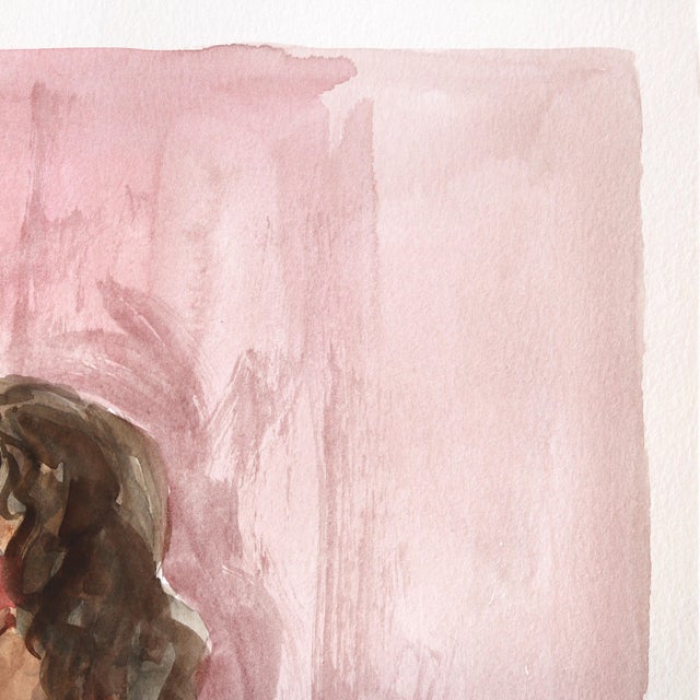 2020s Lounging VI - Original Contemporary Figurative Painting on Paper by Ama Liyanage For Sale - Image 5 of 6