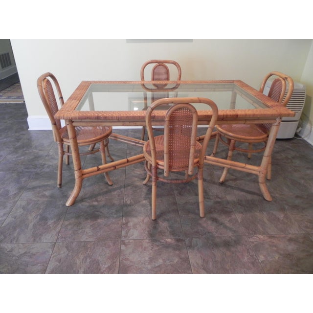 Rattan Dining Table and 6 Chairs Chairish