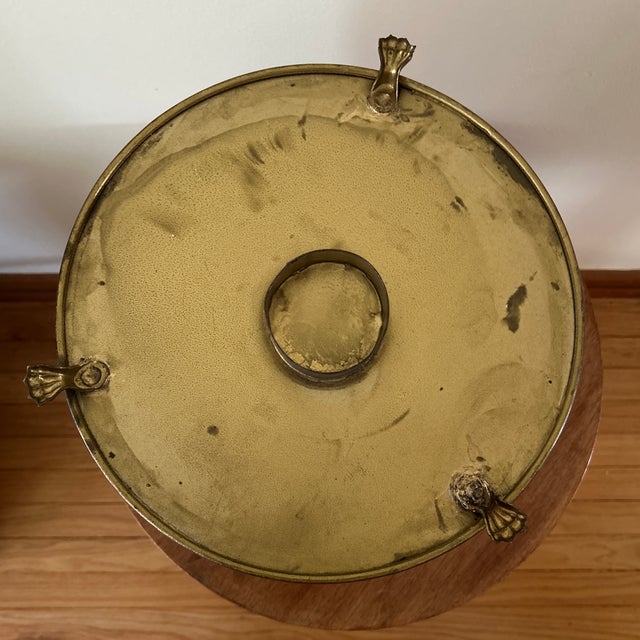 Metal Vintage Claw Footed Embossed Aged Brass Planter/Jardiniere With Grape and Vine Clusters For Sale - Image 7 of 12