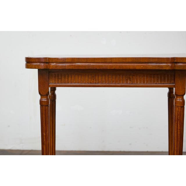 Wood French Walnut Game Table with Marquetry and Reversible Felt Top, Circa 1880 For Sale - Image 7 of 12