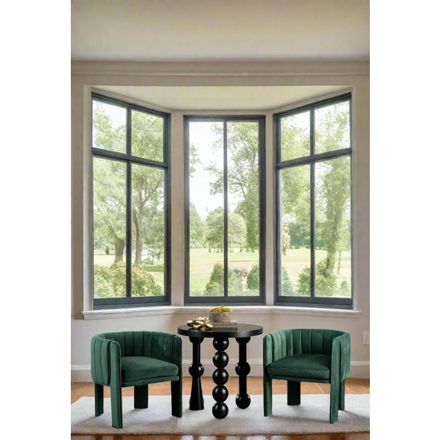 Green Olivia Channel Tufted Accent Barrel Chair in Green For Sale - Image 8 of 11