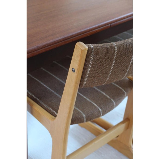 Brown Dining Chairs in Beech and Striped Fabric from Farstrup Møbler, Denmark, 1970s, Set of 4 For Sale - Image 8 of 17