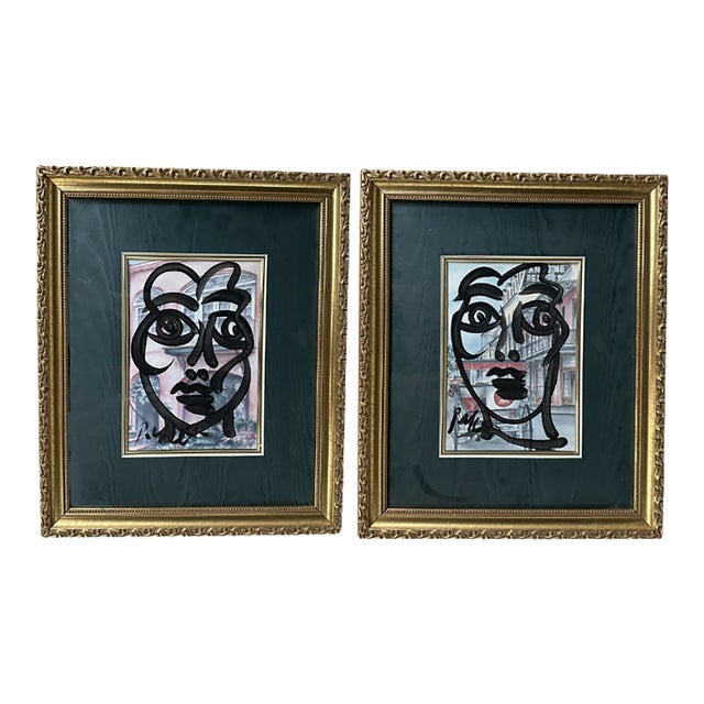 Pair of Peter Keil Paintings For Sale