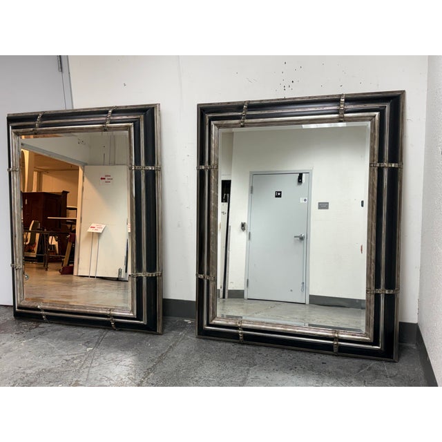 Design Plus Gallery presents a Pair of Custom Mirrors from Windsor Art & Mirror Company. A rectangular wall mirror with a...