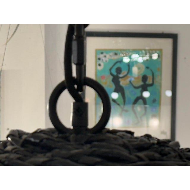West Elm Contemporary Woven Dome Pendant Light For Sale - Image 11 of 12