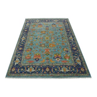Anatolia Rug 7’11” X 9’10” Blue Wool Modern Hand-Knotted Oriental Carpet For Sale