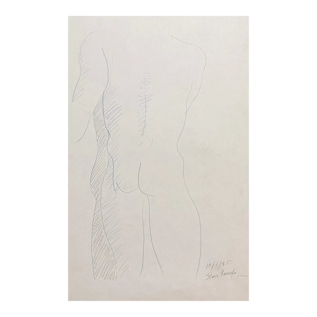1995 James Bone Model Steve French Male Nude Drawing For Sale