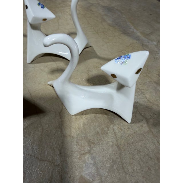 Mid-Century Modern 1960s Mid-Century Modern Abstract White Ceramic Cat Figurines-Set of 4 For Sale - Image 3 of 6