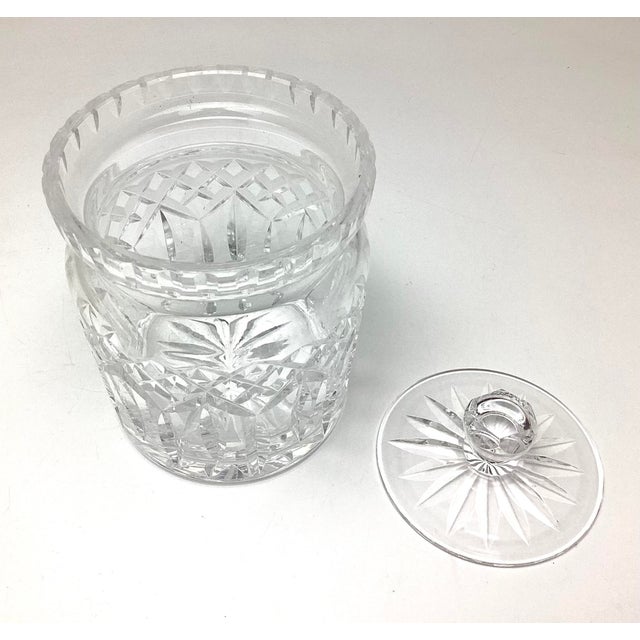 Traditional Vintage Waterford Crystal Biscuit Barrel Lismore Pattern Storage Jar With Lid For Sale - Image 3 of 7