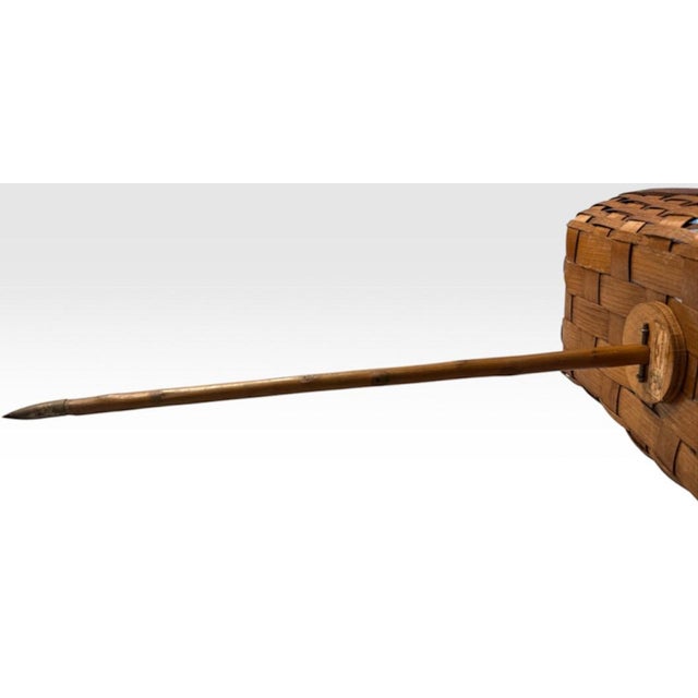 Rare Early 20th Century Shelton Basket Company Spiked Garden Foraging Cane and Gathering Trug For Sale - Image 14 of 16