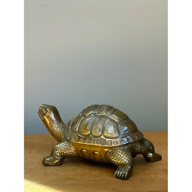 Contemporary Vintage Burnished Brass Turtle For Sale - Image 3 of 12