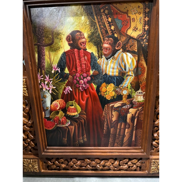 Whimsical anthropomorphic animal portrait from Bremar studios, likely Mexican or Guatemalan. “Two Sweet Singere” Giclee...