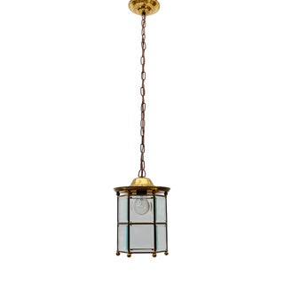 Light Cut Glass and Brass Ceiling Lamp in the Style of Adolf Loos Lobmeyr, Austria, 1930s For Sale