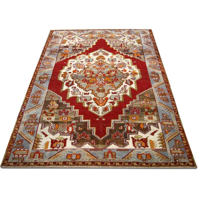 1960s 1960s Turkish Oushak Rug For Sale - Image 5 of 6