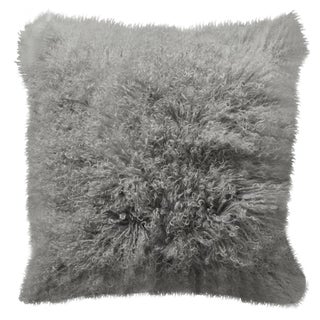 Mongolian Lamb Grey Pillows - A Pair For Sale