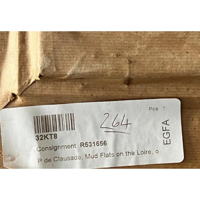 1950s Pierre De Clausade, Mud Flats on the Loire, 1950s, Oil on Canvas, Framed For Sale - Image 5 of 11