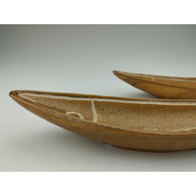 Fish-Shaped Ceramic Bowls with Sgraffito Decoration from Nalda, 1960s, Set of 2 For Sale - Image 6 of 13