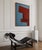 "Structure in Red and Blue" explores the interplay between balance and contrast through a minimalist geometric...