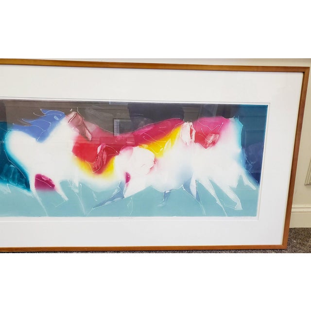1990s 50” Large Scale Jean Richardson Signed Limited Edition Lithograph Entitled Firebrands For Sale In Portland, ME - Image 6 of 12