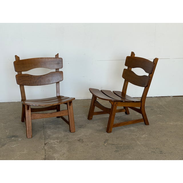 Wood Brutalist Oak Lounge Chairs from Dittmann & Co., 1960s, Set of 2 For Sale - Image 7 of 8