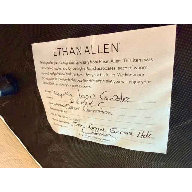 Hollywood Regency Ethan Allen White Leather Greek Key Nailhead Ottoman / Hexagon Stool For Sale - Image 3 of 5