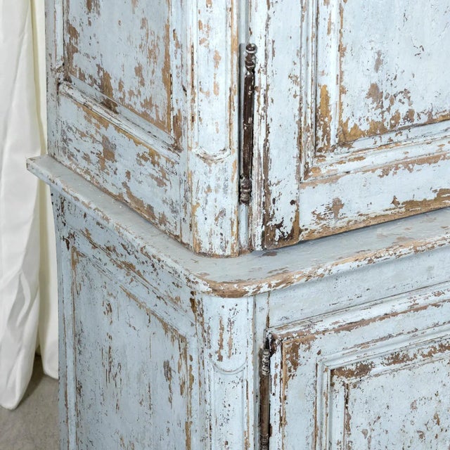 Wood Large 17th Century French Louis XIV Period Painted Buffet Deux Corps For Sale - Image 7 of 12