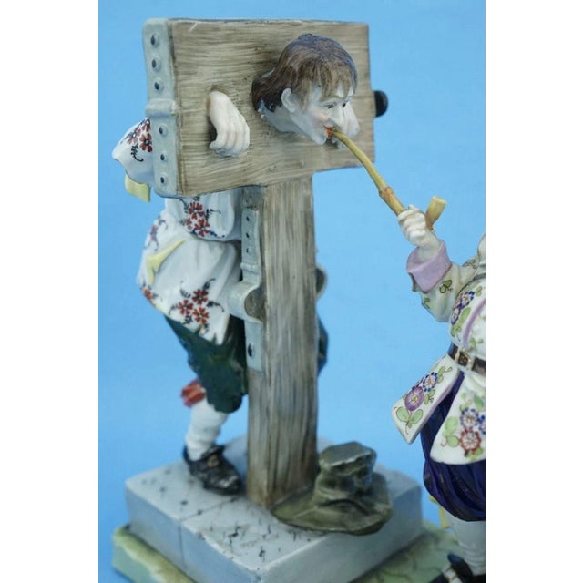 19th Century Porcelain Jester in the Pillory and King from Imperial Manufactory Vienna, Austria For Sale - Image 16 of 18
