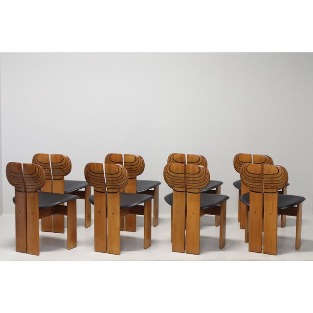 Vintage ​Africa Dining Chairs by Afra & Tobia Scarpa for Maxalto, 1975, Set of 8 For Sale - Image 15 of 16