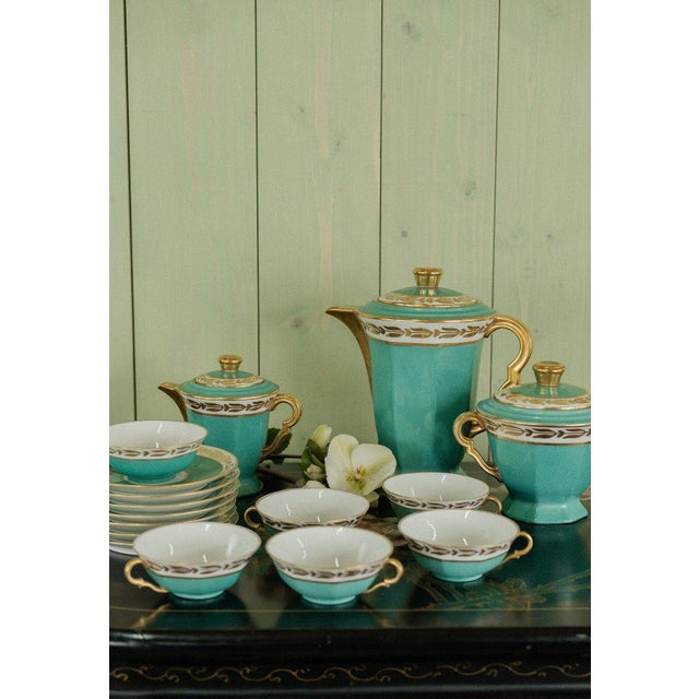20th Century Tea and Coffee Service by Yolande Manin for Limoges, Set of 15 For Sale - Image 10 of 11