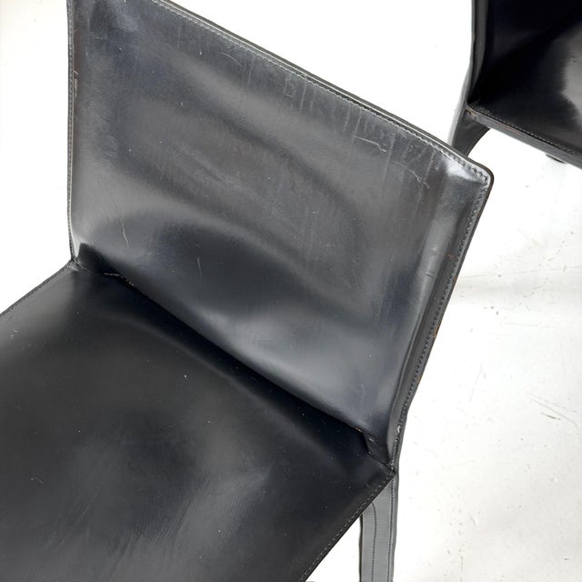 1980s 1980s Leather Cab Chairs by Mario Bellini for Cassina For Sale - Image 5 of 10