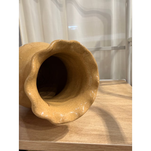 Contemporary Late 20th Century American Contemporary Studio Pottery Vase | =c B Craven Tobacco Road | Stoneware Crackle Glaze For Sale - Image 3 of 4