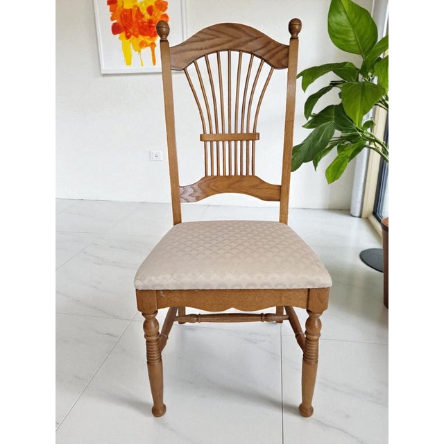 Vintage French Country Dining Chairs in Oak, 1980, Set of 4 For Sale - Image 6 of 18