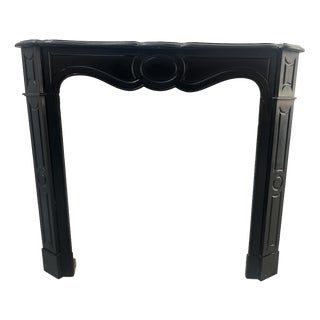 Louis XV Style Pompadour Fireplace with Speckled Black Marble For Sale