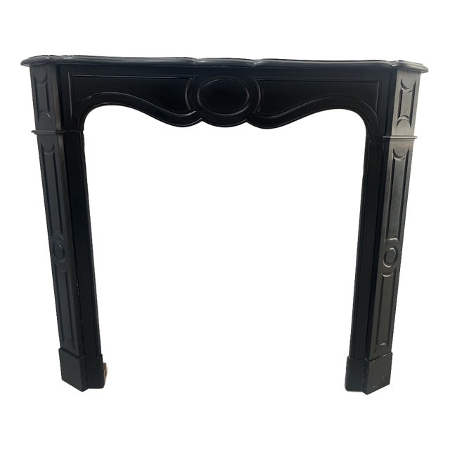 Louis XV Style Pompadour Fireplace with Speckled Black Marble For Sale