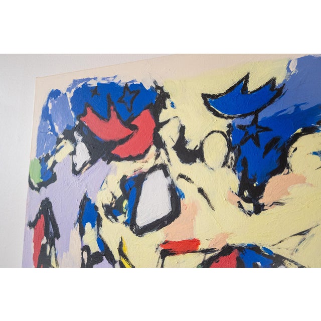 Art Deco Oil and Acrylic Painting by Rocky Reed Titled Figures No. 2 For Sale - Image 3 of 4