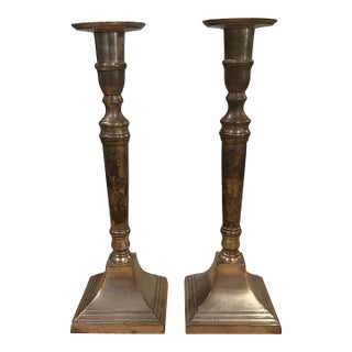 Pair of Antique Candle Stick Holders For Sale