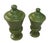 Hollywood Regency Pair of Vintage Olive Green Glazed Ceramic Covered Urns - Graduated Sizes For Sale - Image 3 of 12