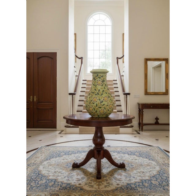 Ceramic Italian Hand-Painted Relief Floral Ceramic Vase For Sale - Image 7 of 10