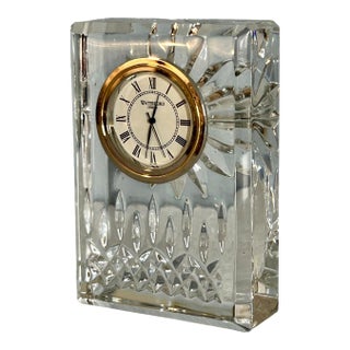 Vtg. Waterford Crystal Lismore Desk Table Vanity Clock For Sale