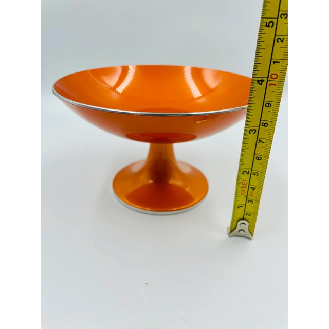 Mid 20th Century Bjorn Engo "Emalox Norway" Pedestal Bowl With Matching Salt & Pepper Set- 3 Pieces For Sale - Image 11 of 13