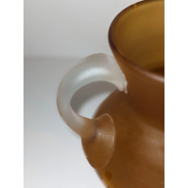 Mid-Century Modern Mid-Century Amber Satin Glass Creamer With Attached Handle For Sale - Image 3 of 6