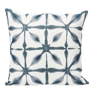 Schumacher Double-Sided Pillow in Andromeda Linen Print For Sale