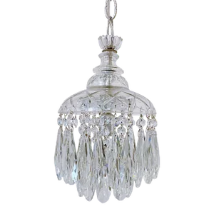 Vintage 1950s Hand Cut Glass Dish Layered Chandelier