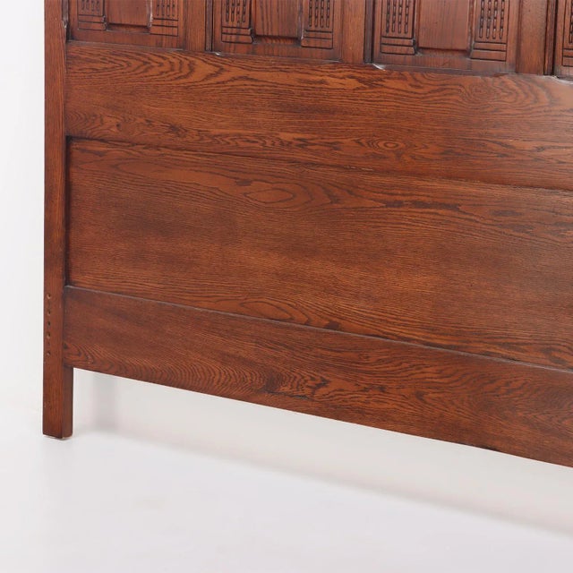 Wood Gothic Style Carved Oak, King Size Bed. For Sale - Image 7 of 7