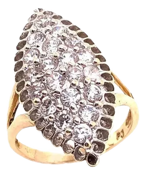 14 Karat Yellow Gold and Fashion Cubic Zircon Ring